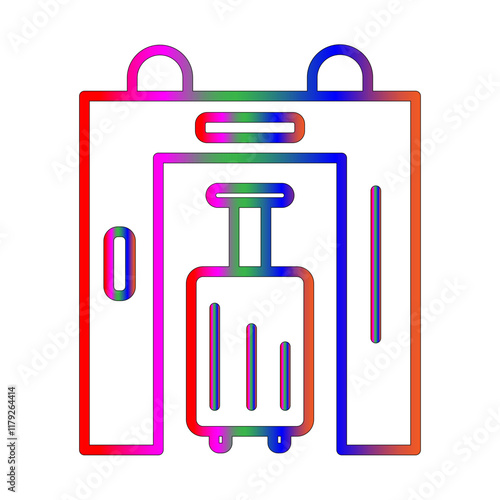 Airport Security Check line gradient icon