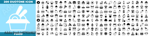 Food Duotone Editable Icons set