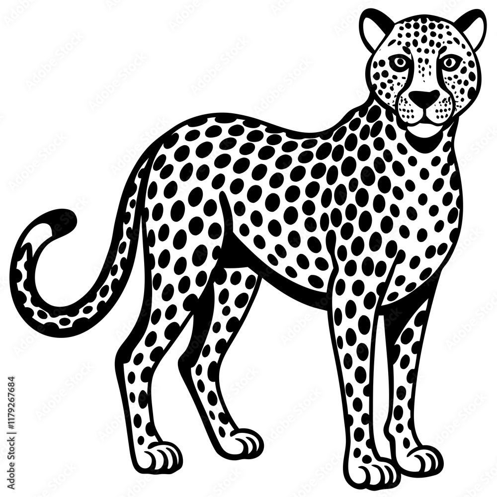 cheetah cartoon isolated on white cheetah cartoon isolated on white