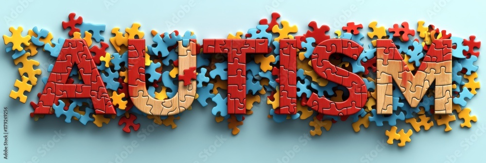 Obraz premium Colorful puzzle pieces form the word 