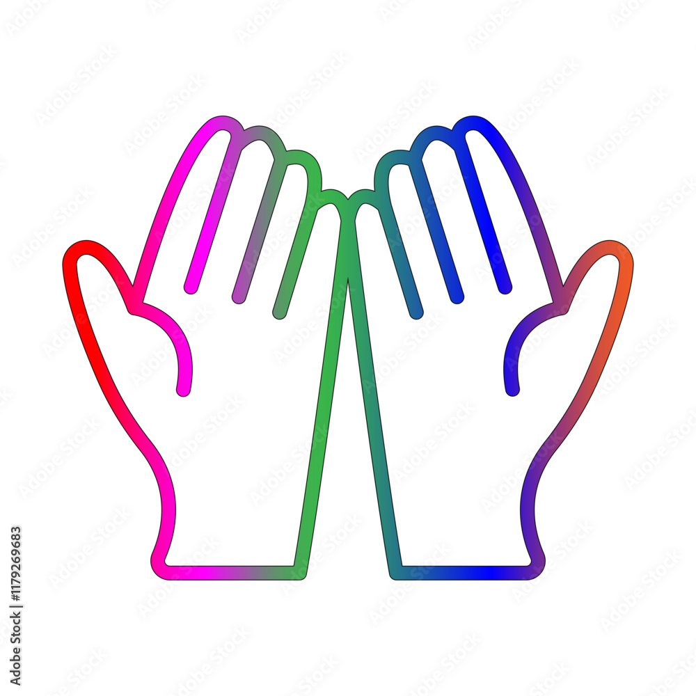 Obraz premium Hands line gradient icon