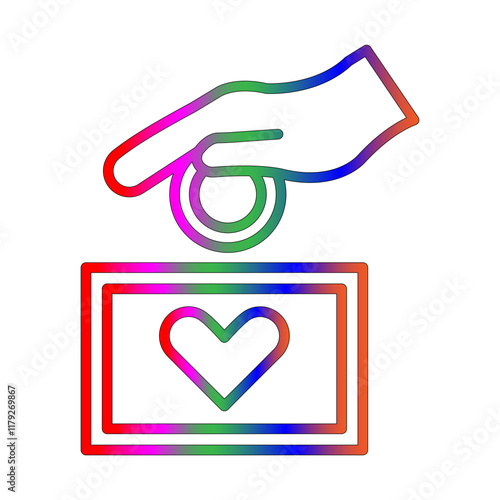 Charity line gradient icon