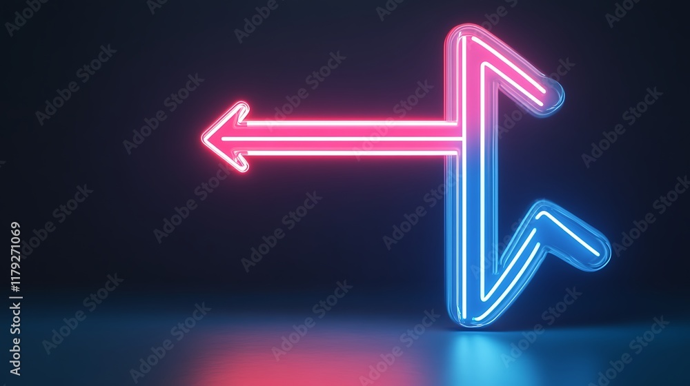 Neon Arrows Intertwined Symbolic Direction Neon Arrows Intertwined Symbolic Direction