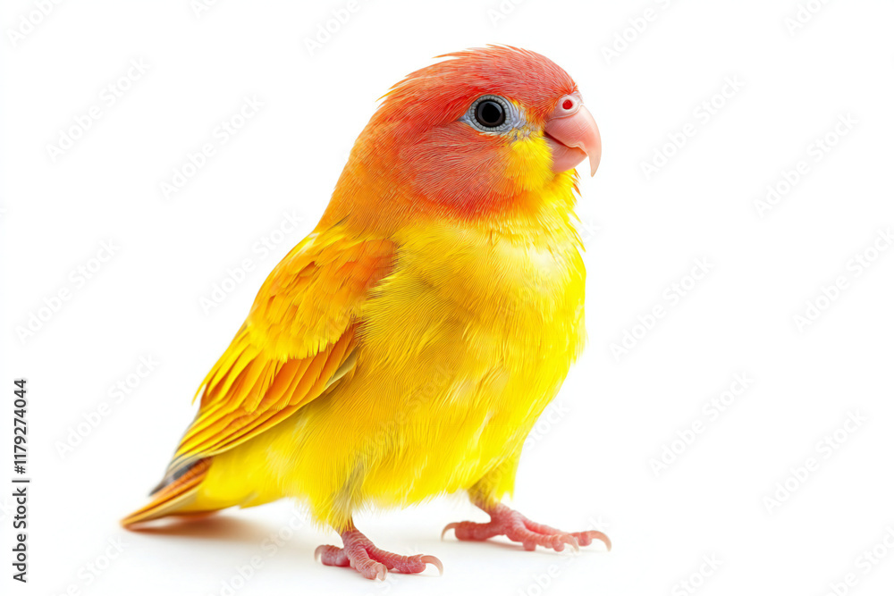 Obraz premium Double Yellow Lovebird on white background 
