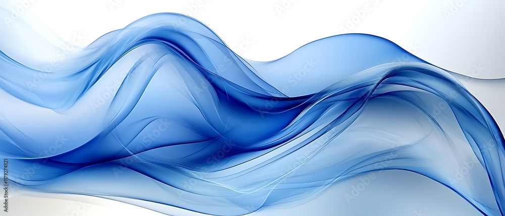 Obraz premium Abstract blue wave flow.