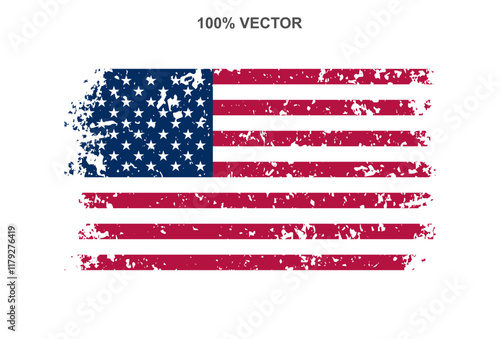 USA flag vector american national symbol of united states with stars stripes illustration freedom independence set of flagged patriotic emblem isolated