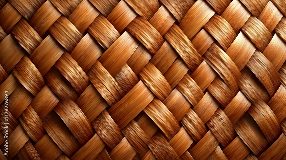 Woven Wood Texture Creates a Rustic and Natural Background Pattern Seamlessly Woven Wood Texture Creates a Rustic and Natural Background Pattern Seamlessly