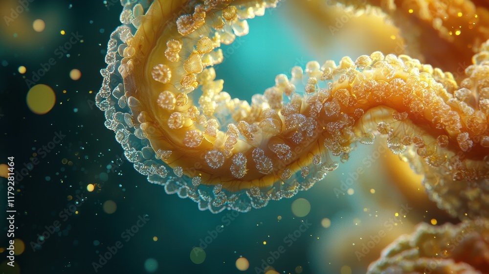 Dreamy underwater closeup of a jellyfish tentacle Dreamy underwater closeup of a jellyfish tentacle