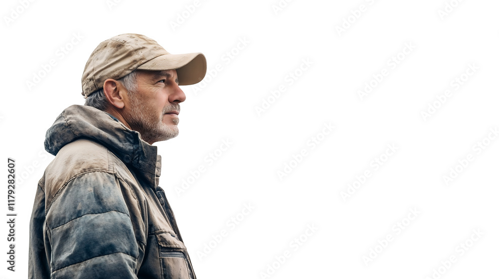 A fisherman with a fishing rod isolated on a transparent background, PNG A fisherman with a fishing rod isolated on a transparent background, PNG