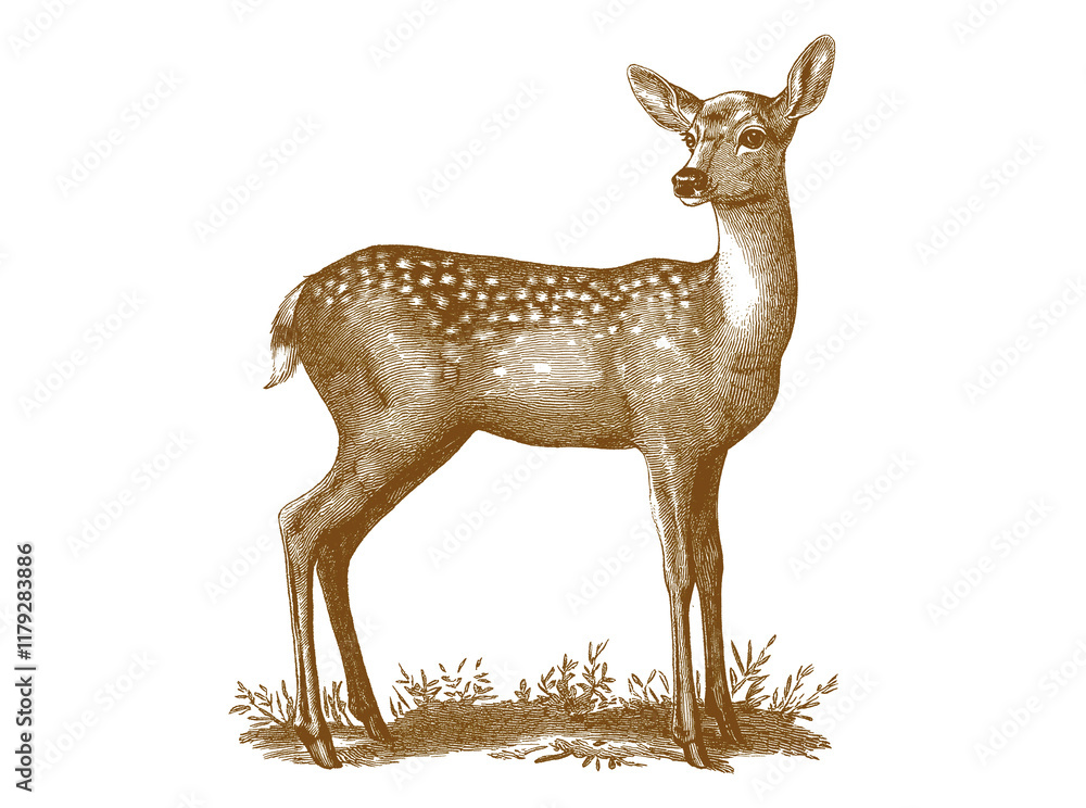 Naklejka premium Sheep, lamb. Vintage retro print, black white sheep lamb sketch ink pencil style drawing, engrave old school. Sketch artwork silhouette farm sheep lamb. Side view profile. Illustration