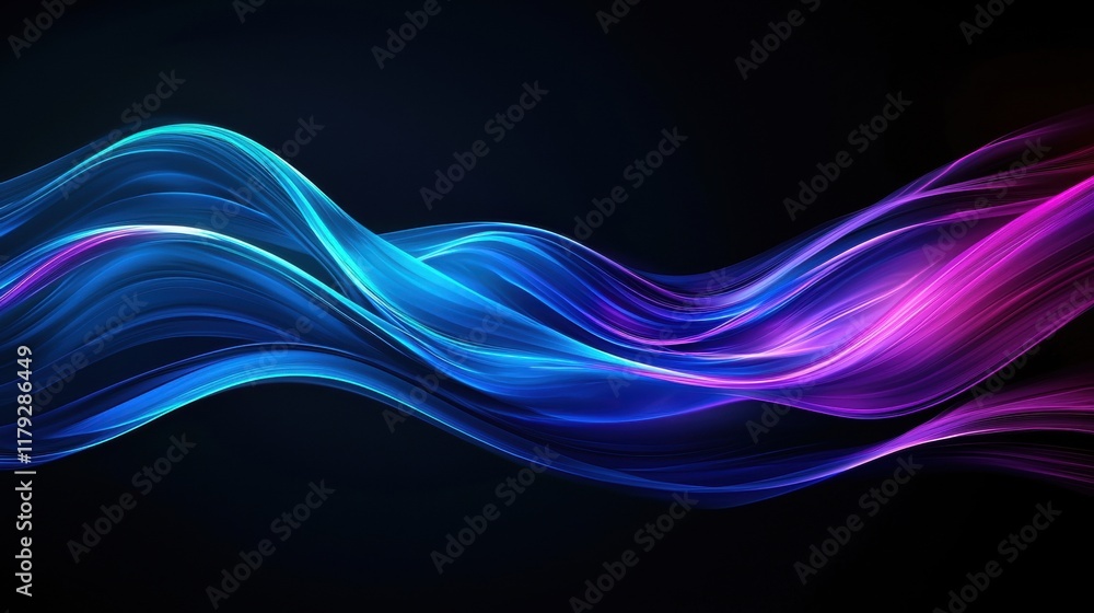 Abstract flowing waves of blue and pink light Abstract flowing waves of blue and pink light