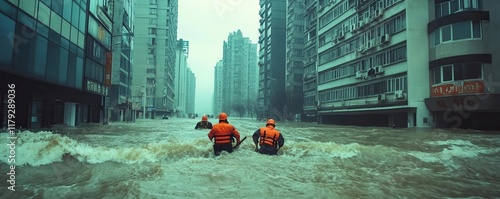 Emergency Workers Evacuatin...