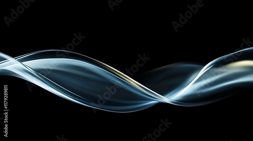 Elegant black satin waves, abstract