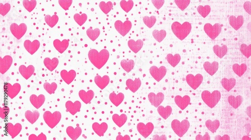 Pink Heart Pattern on White Background for Romantic Occasions