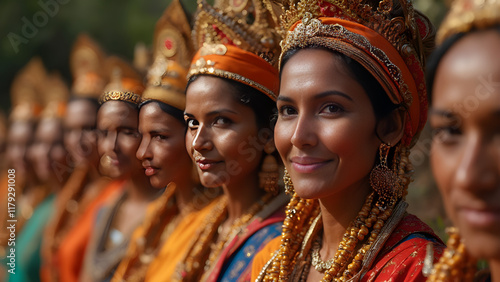 Women celebrating cultural heritage. Embracing traditions through generations. Powerful stories of women in culture. Honoring customs and heritage together. photo