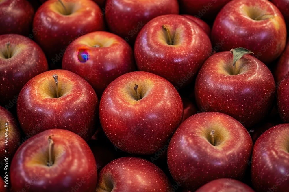 Red apples, market display, closeup, fresh produce, grocery Red apples, market display, closeup, fresh produce, grocery