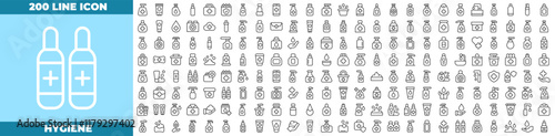 Hygiene Line Editable Icons set