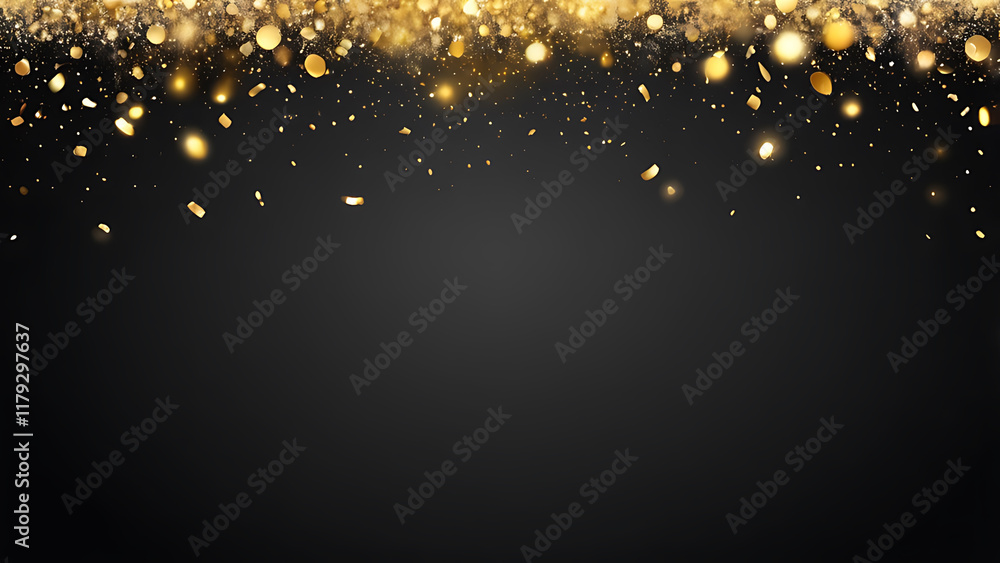 Golden christmas particles and sprinkles for a holiday celebration like christmas or new year. shiny golden lights. wallpaper background for ads or gifts wrap and web design.black, glittering. ai Golden christmas particles and sprinkles for a holiday celebration like christmas or new year. shiny golden lights. wallpaper background for ads or gifts wrap and web design.black, glittering. ai