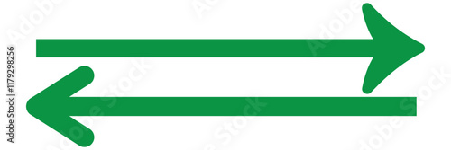 Left arrow icon. Red arrow to the left / vector, isolated on white background. Red large forward or left pointing solid long arrow icon sketched as vector symbol