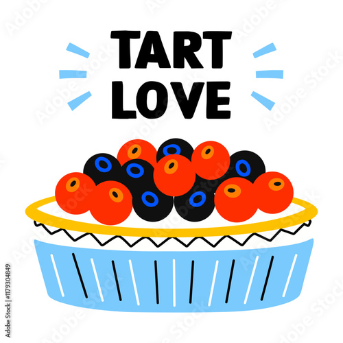 Tart love flat style sticker 
 photo