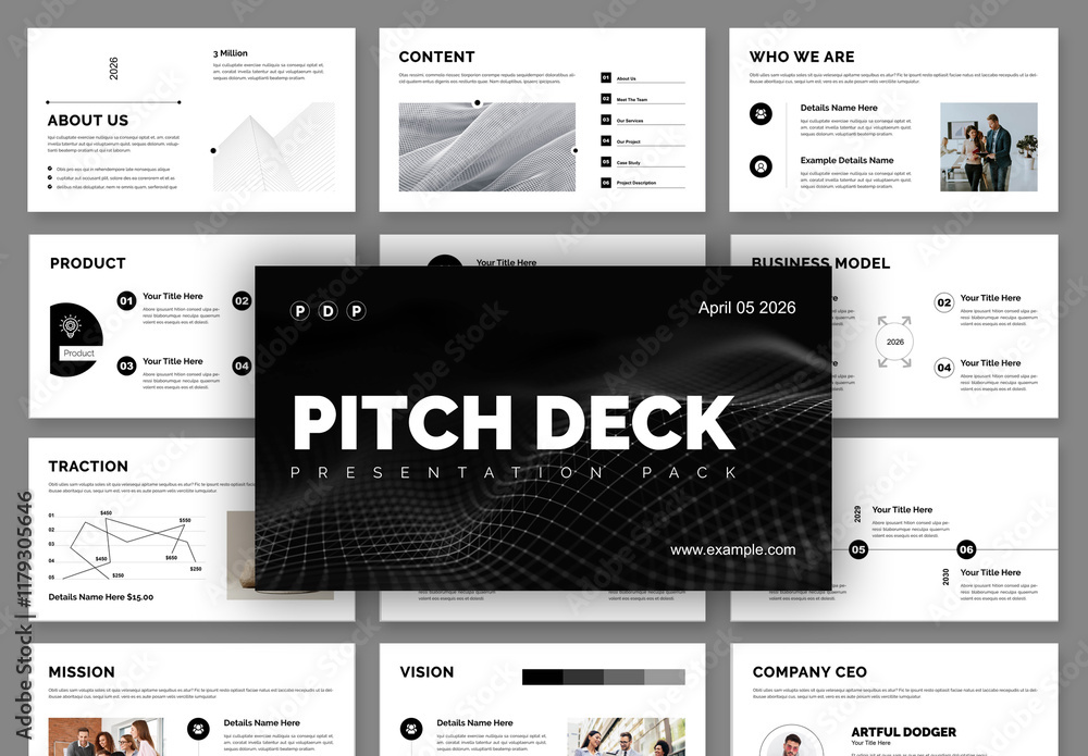 Pitch Deck Presentation Template Stock Template | Adobe Stock