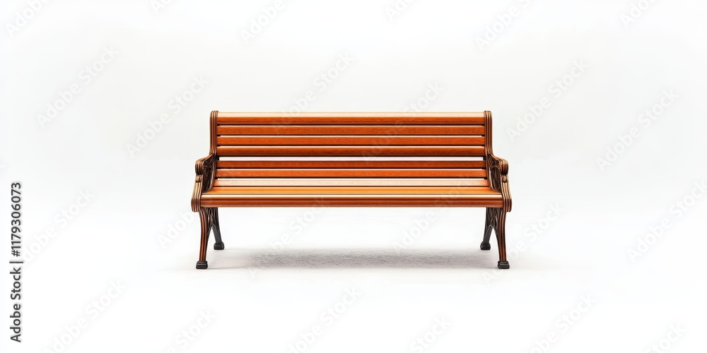 Isolated park bench on a white background, offering a timeless and versatile representation of a park bench for various design needs and concepts focusing on outdoor urban furniture. Isolated park bench on a white background, offering a timeless and versatile representation of a park bench for various design needs and concepts focusing on outdoor urban furniture.