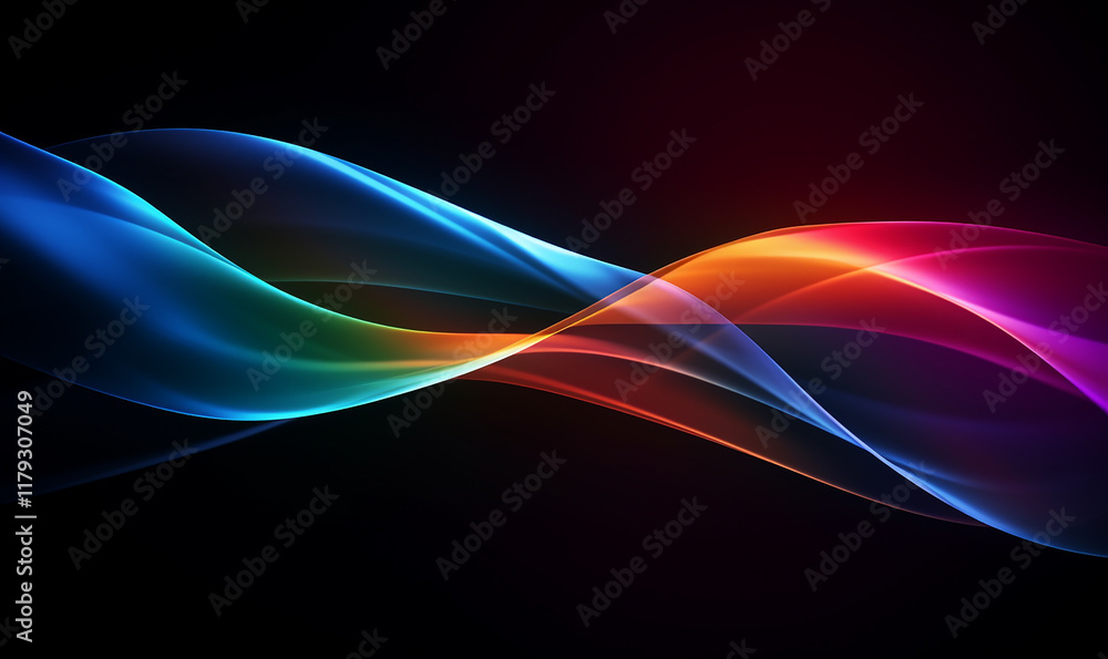 Obraz premium A color light effect that comes out from the top down, a line light, a glow effect, a light effect, Black background.