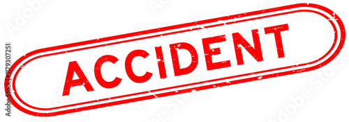 Grunge red accident word rubber seal stamp on white background