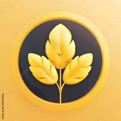 A visually stunning 3D rendering of a golden leaf symbol on a rich background, suggesting sophistication and success. Perfect for branding, logos, and web design projects
