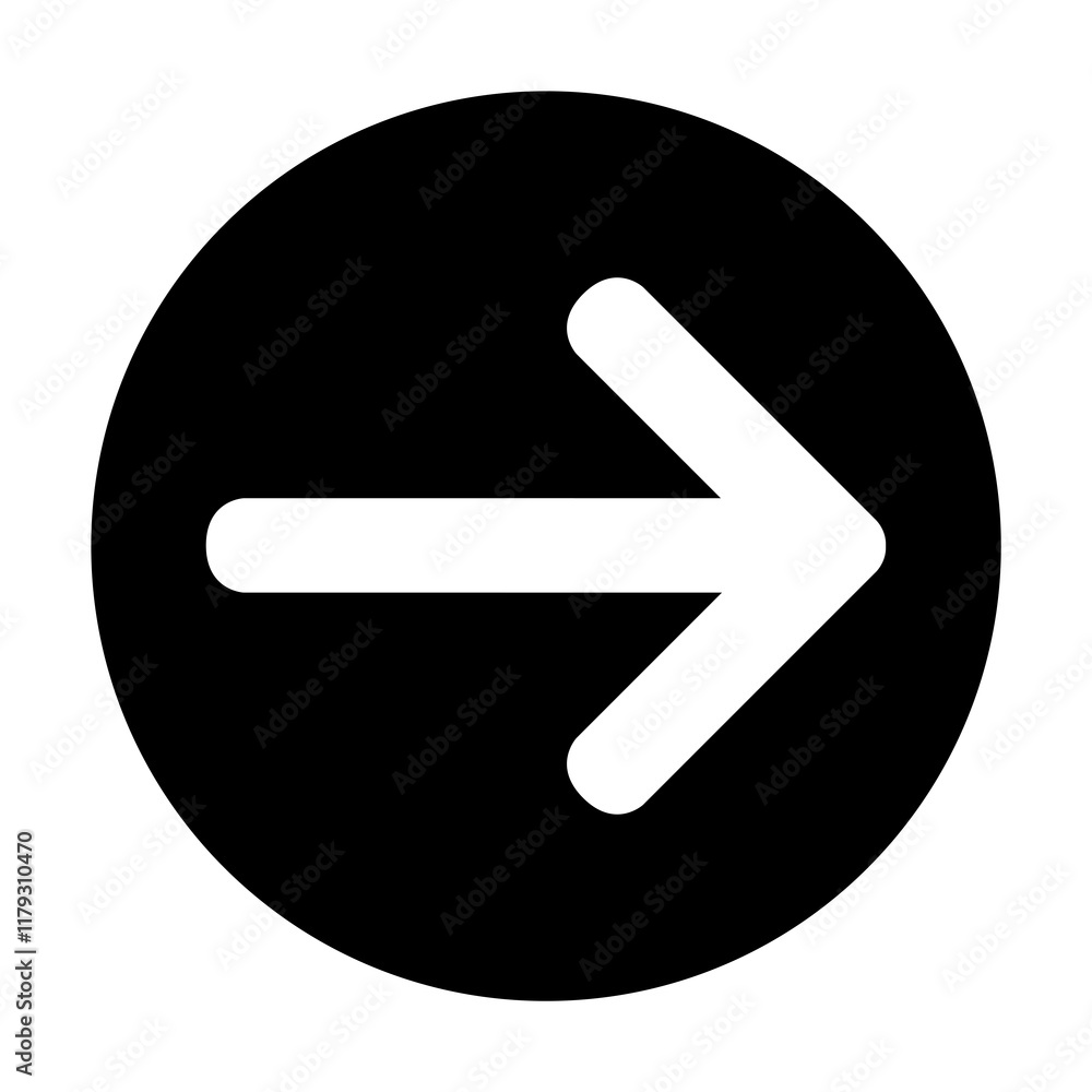 Pfeil Icon nach rechts - Schwarzer Button Pfeil Icon nach rechts - Schwarzer Button