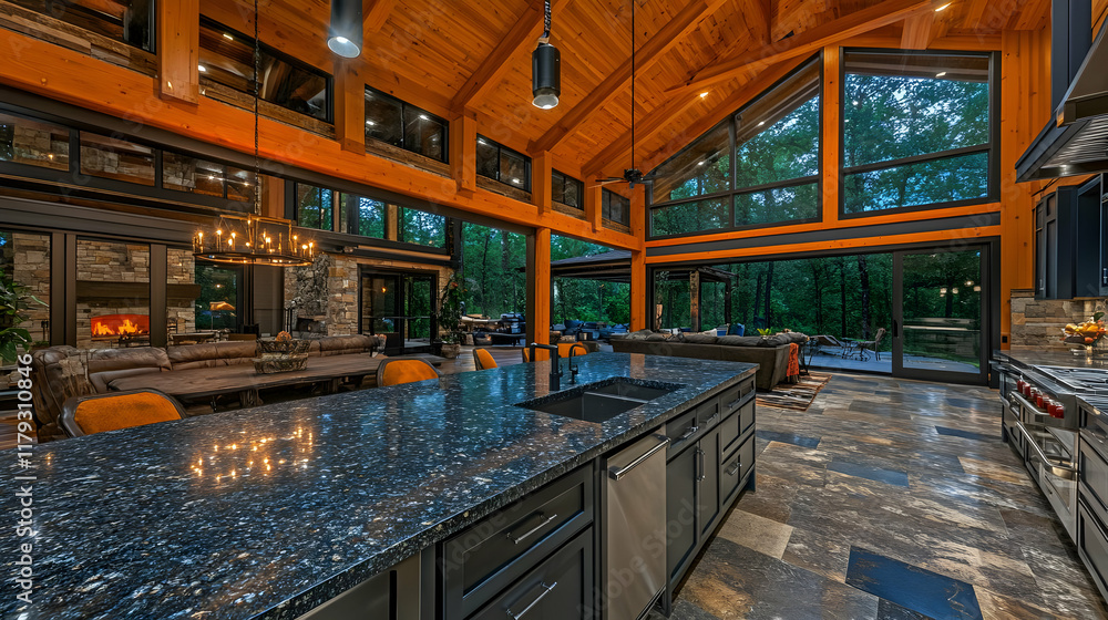 Stunning Modern Kitchen Interior Design with Rustic Wood Beams Stunning Modern Kitchen Interior Design with Rustic Wood Beams