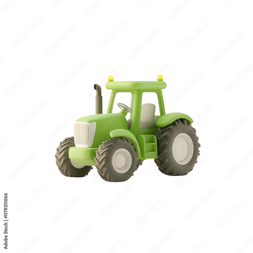 Fototapeta premium Colorful toy tractor for imaginative play, perfect for children and educational settings., isolated on a transparent background.