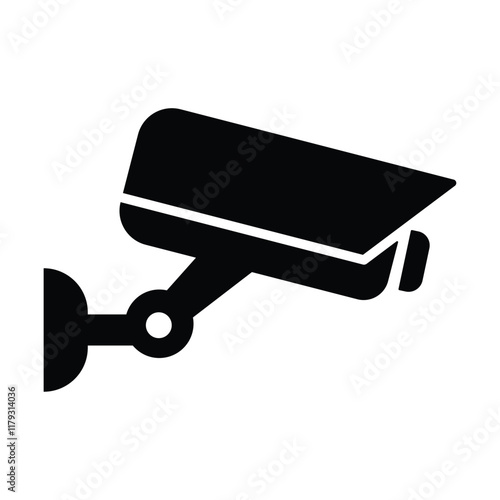 Security camera icon, video surveillance, cctv sign. Surveillance camera,monitoring, safety home protection system. Fixed CCTV, Security Camera Icon Vector Template Illustration Design.