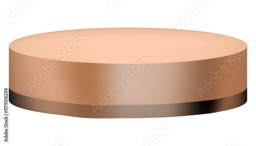 Brwon Mocha Mousse Cylinder Podium isolated on white background,Element Mockup Cholate Color pedestal display platform for beauty product present,Vector 3d stage stand for beauty, Jewelry Stand