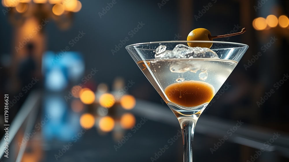 Delicious Dirty Martini with Olive - High-Quality AI Photo Delicious Dirty Martini with Olive - High-Quality AI Photo