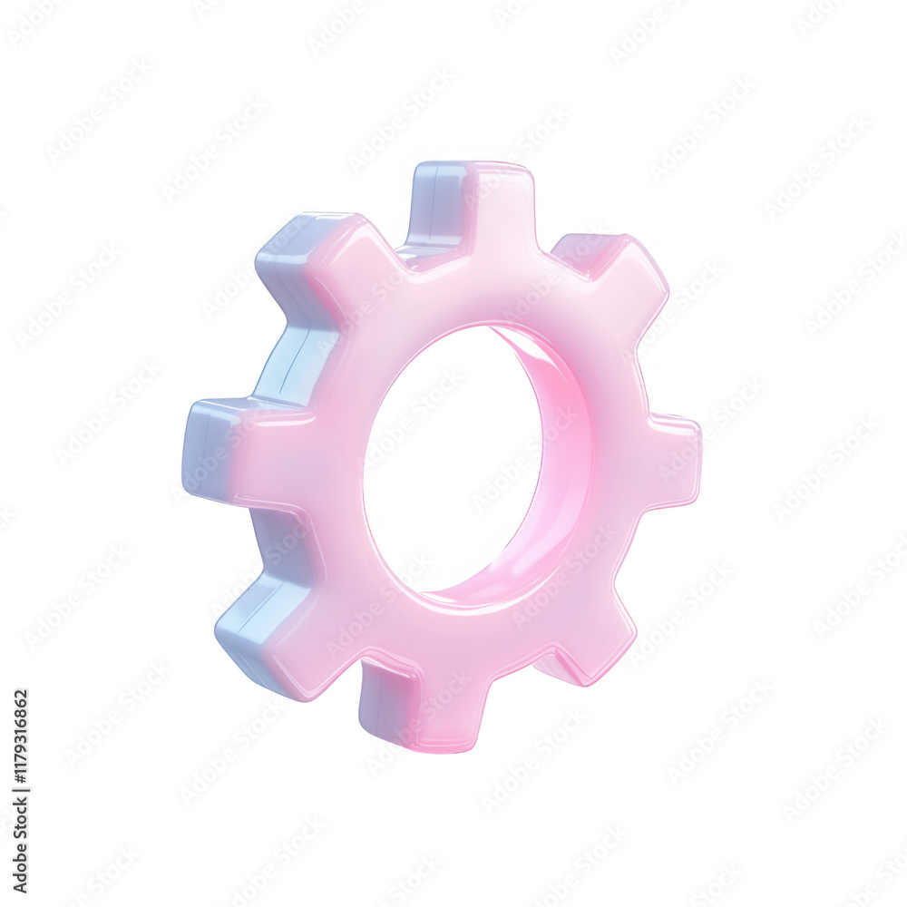 Stylized pink gear illustration representing innovation and machinery concepts., isolated on a transparent background. Stylized pink gear illustration representing innovation and machinery concepts., isolated on a transparent background.