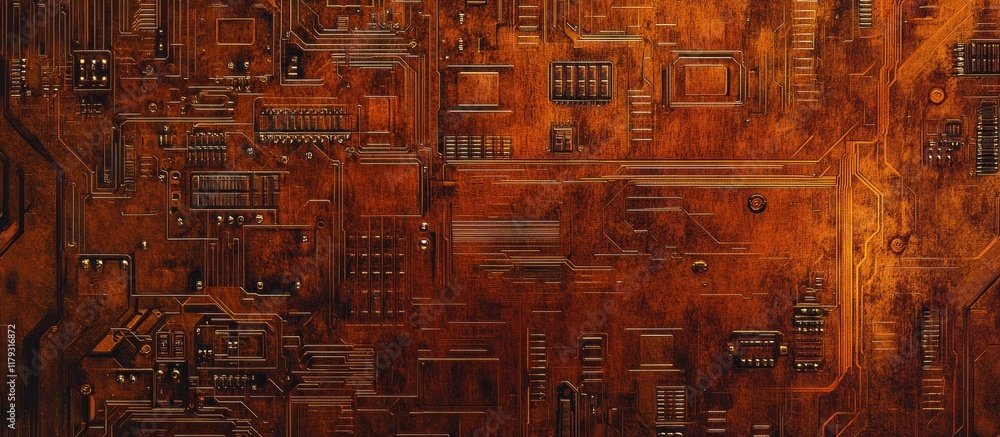 Obraz premium Abstract rusty circuit board texture.