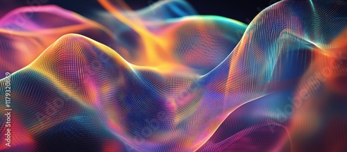 Abstract colorful flowing wave pattern.
