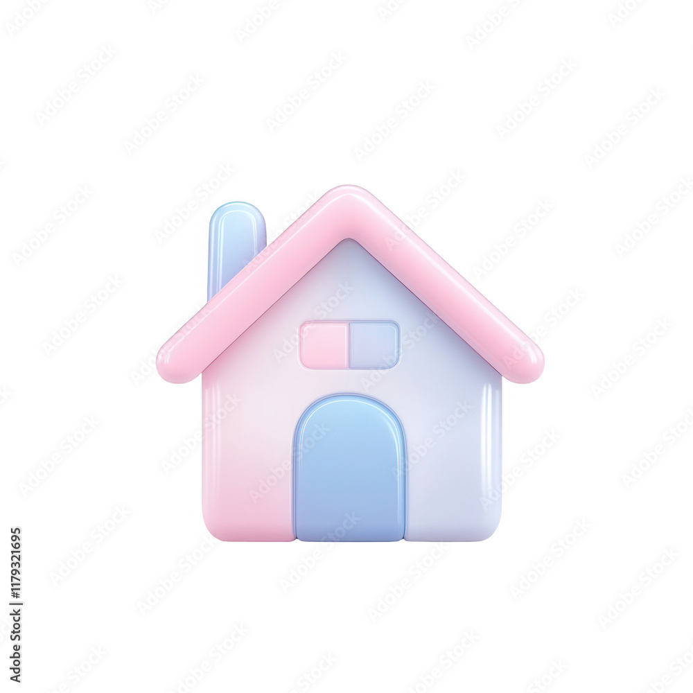 A cute, modern house design with pastel colors and minimalist structure., isolated on a transparent background. A cute, modern house design with pastel colors and minimalist structure., isolated on a transparent background.