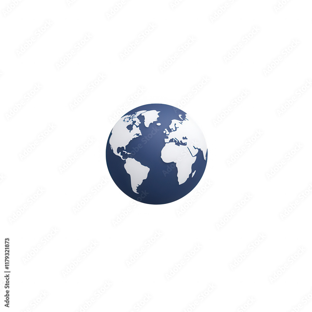 Fototapeta premium A detailed illustration of Earth highlighting continents and oceans., isolated on a transparent background.