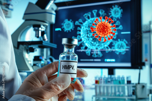 Laboratory study of HMPV virus structure photo