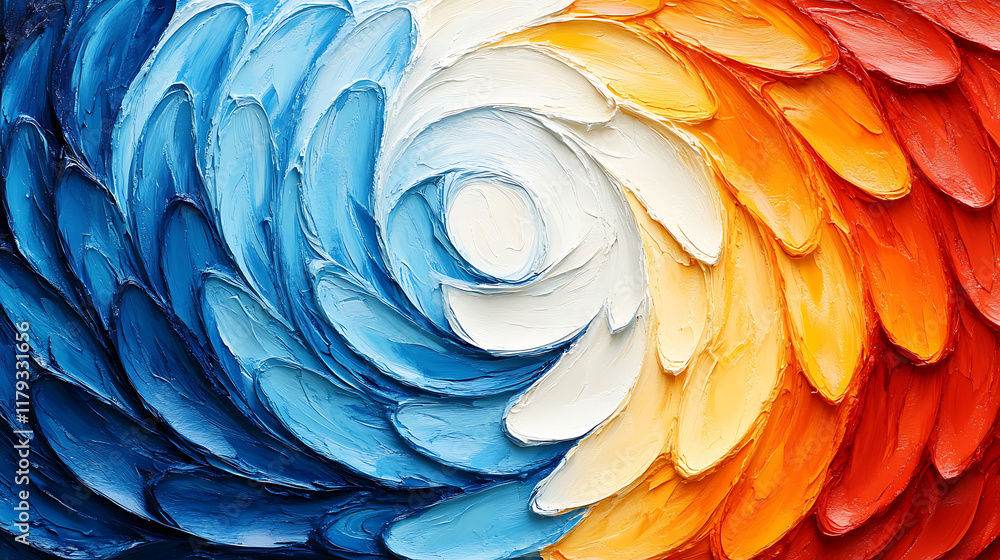 Fototapeta premium Vibrant Abstract Swirling Pattern of Blue and Orange: Artistic Representation of Flow and Movement in Dynamic Colors and Textures