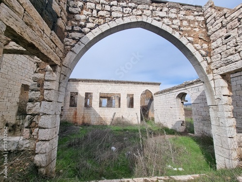 Ruins of an old house .  photo