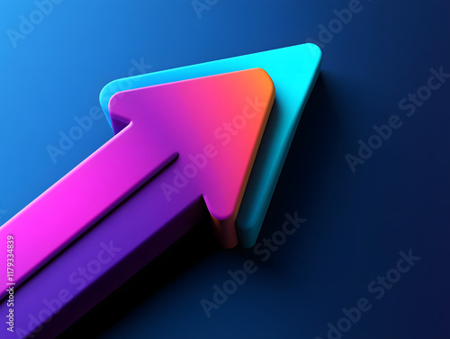 Upward Blue Gradient Arrow: A Dynamic Vector Symbol of Growth and Progress