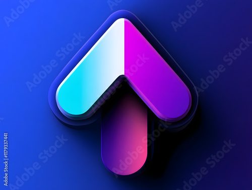 Upward Blue Gradient Arrow: A Dynamic Vector Symbol of Growth and Progress