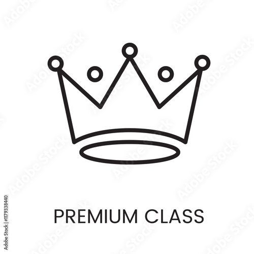 An icon of a crown in vector, representing premium class or exclusivity, with an editable stroke