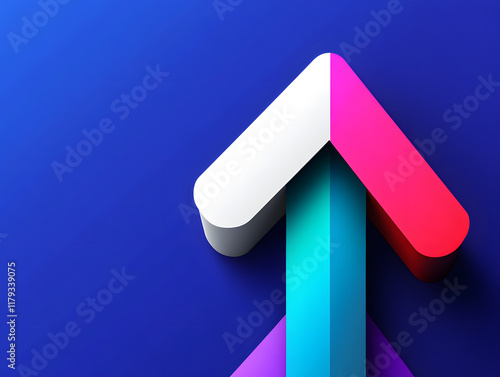 Upward Blue Gradient Arrow: A Dynamic Vector Symbol of Growth and Progress