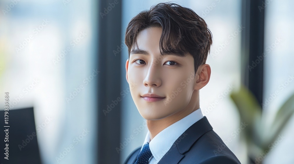 Portrait of a smiling young Asian businessman in a suit. (1) Portrait of a smiling young Asian businessman in a suit. (1)
