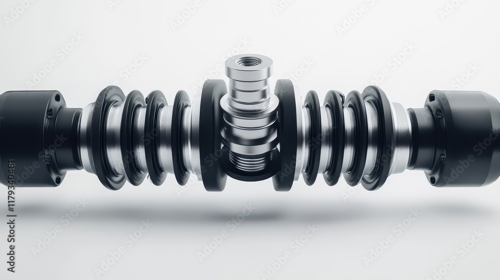 Mechanical Component with Spring Mechanism and Metal Finish Mechanical Component with Spring Mechanism and Metal Finish
