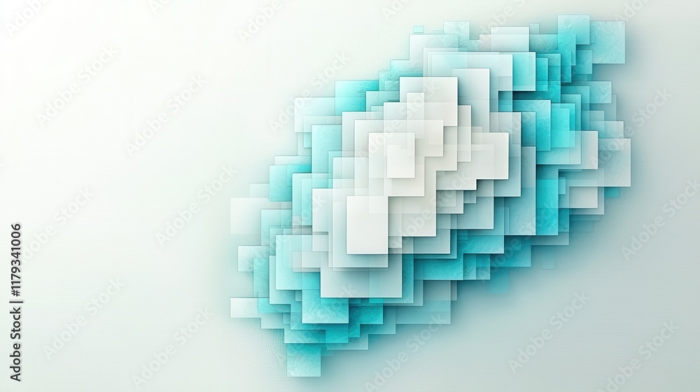 Abstract geometric shapes with soft blue and white tones on background Abstract geometric shapes with soft blue and white tones on background